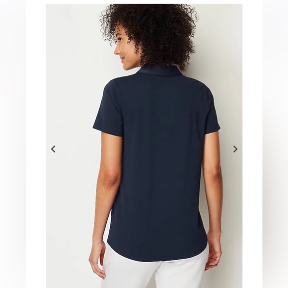 NWOT J Jill Fit Cotton-Stretch Polo Shirt - Picture 2 of 6